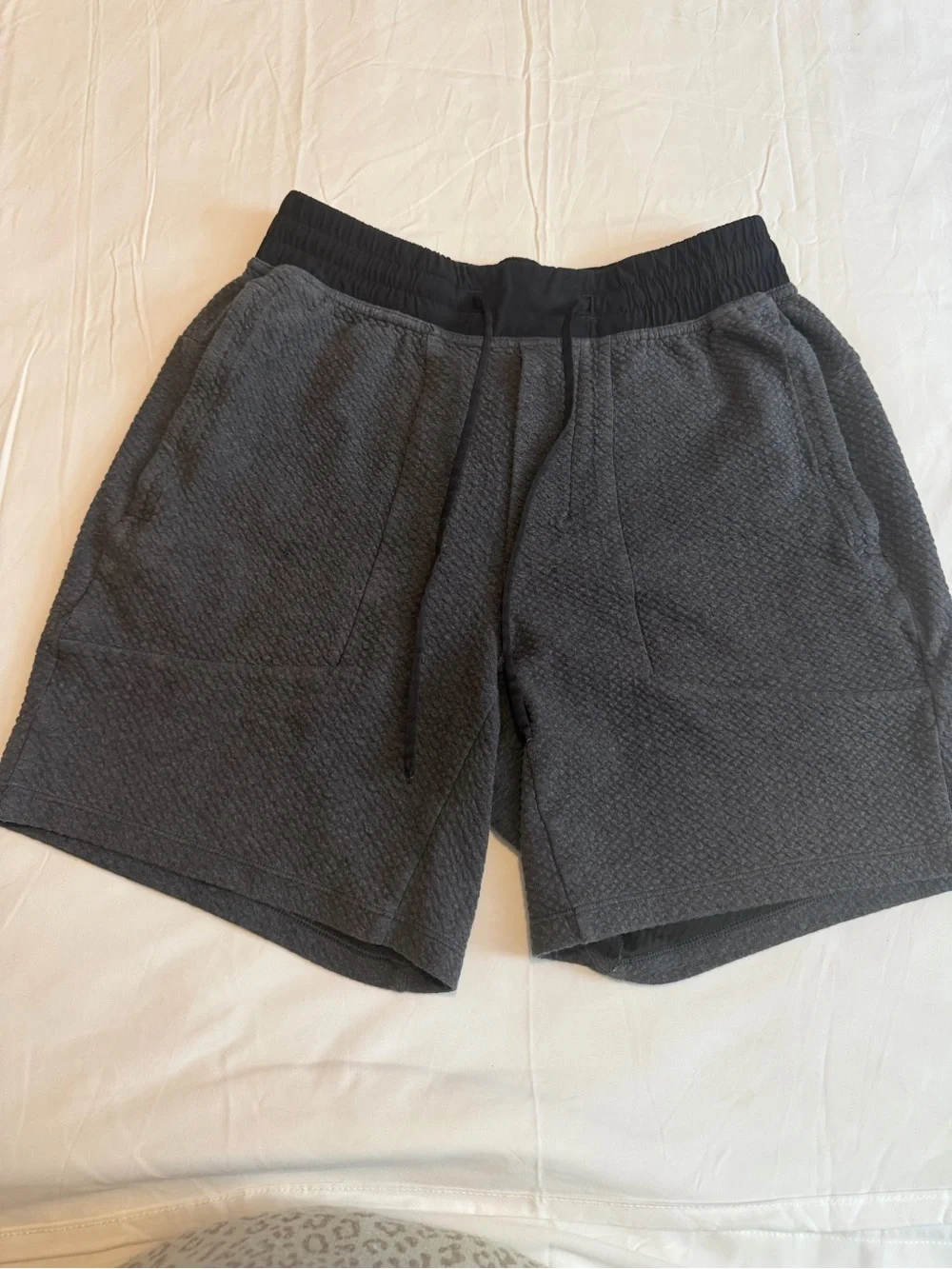 lululemon athletica Men's Charcoal Gray Knit Drawstring Shorts